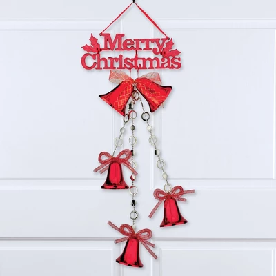Collections Etc Merry Christmas Hanging Holiday Bells Wall Decoration 1 Collections Etc Merry Christmas Hanging Holiday Bells Wall Decoration
