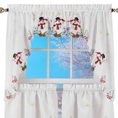 Collections Etc Snowman Cardinal Window Curtain Christmas Decoration 3 Collections Etc Snowman Cardinal Window Curtain Christmas Decoration - Image 3
