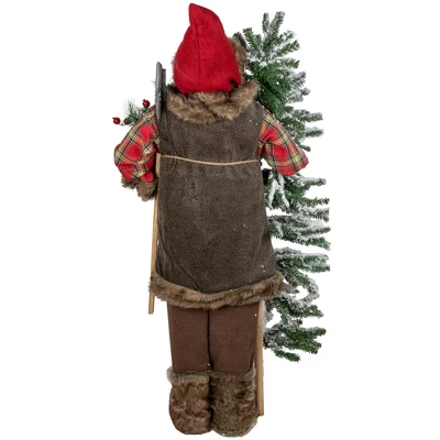 Northlight 48" Santa Claus With Artificial Flocked Alpine Tree Christmas Figure 4 Northlight 48" Santa Claus With Artificial Flocked Alpine Tree Christmas Figure - Image 4