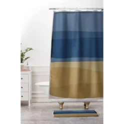 Orara Studio Modern Christmas Memory Foam Bath Mat Blue/Brown - Deny Designs