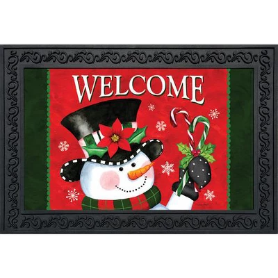Briarwood Lane Christmas Snowman Welcome Doormat Candy Canes Indo 1 Briarwood Lane Christmas Snowman Welcome Doormat Candy Canes Indo
