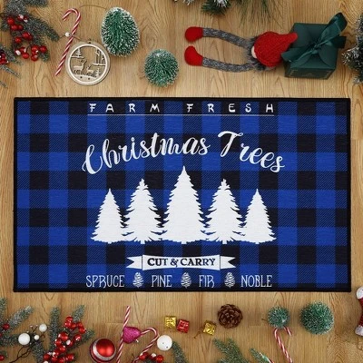 Trinity Plaid White Christmas Tree Non-Slip Decorative Doormat, 17" X 29" 6 Trinity Plaid White Christmas Tree Non-Slip Decorative Doormat, 17" X 29" - Image 6