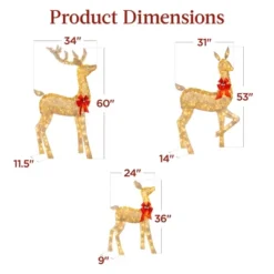 Best Choice Products 3-Piece Lighted Christmas Deer Set Outdoor Yard Decoration With 360 LED Lights, Stakes -Christmas Decorations GUEST 084ae060 54d5 4a3e b40c d08cb85ccae4