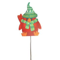 Christmas Pet Cardinal Gnome Stake - One Yard Decoration 32 Inches - Holiday Winter - C22056 - Metal - Red