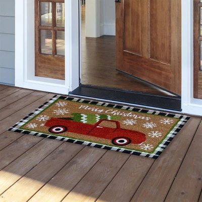 Christmas Tree Truck Coir Doormat 30" X 18" Indoor Outdoor Briarwood Lane 1 Christmas Tree Truck Coir Doormat 30" X 18" Indoor Outdoor Briarwood Lane