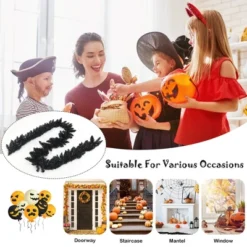 Costway 9ft Pre-lit Christmas Halloween Garland Black W/ 50 Purple LED Lights -Christmas Decorations GUEST 0a572881 3099 4eb7 a843 fdf644940a79