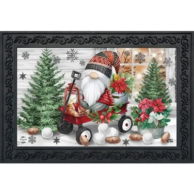 Wagon Gnome Winter Christmas Doormat 30" X 18" Indoor Outdoor Briarwood Lane 1 Wagon Gnome Winter Christmas Doormat 30" X 18" Indoor Outdoor Briarwood Lane