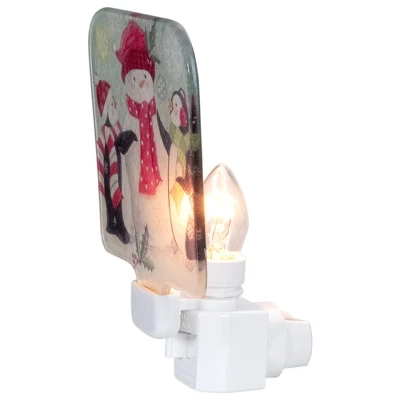 Northlight 4" Snowman And Penguins Glass Christmas Night Light 1 Northlight 4" Snowman And Penguins Glass Christmas Night Light