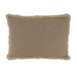 Saro Lifestyle Embroidered Merry Christmas Pillow - Poly Filled, 14"x20" Oblong, Natural