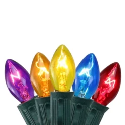 Northlight Pack Of 25 Transparent C7 Multi-Color Christmas Replacement Bulbs