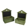 Northlight Set Of 2 Decorative Wooden Green Rectangular Christmas Boxes With Chalkboard Accent 12-13.25"