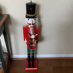 Northlight 36" Red And Green Christmas Nutcracker Soldier With Horn -Christmas Decorations GUEST 1293009e ccc4 40da 9f65 e0c7c7f99401