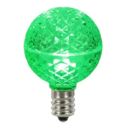 Vickerman Club Pack Of 25 LED G50 Green Replacement Christmas Light Bulbs - E17 Base