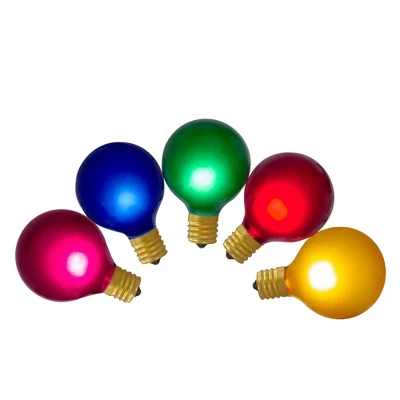 Northlight 10-Count Multi-Color Satin G50 Globe Christmas Replacement Bulbs 1 Northlight 10-Count Multi-Color Satin G50 Globe Christmas Replacement Bulbs