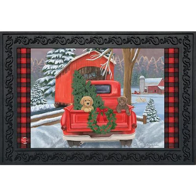 Winter Puppy Pickup Doormat Christmas Indoor Outdoor 30" X 18" Briarwood Lane 1 Winter Puppy Pickup Doormat Christmas Indoor Outdoor 30" X 18" Briarwood Lane