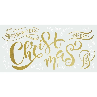Merry Christmas Quote Peel And Stick Giant Wall Decal With Metallic Ink Gold - RoomMates 3 Merry Christmas Quote Peel And Stick Giant Wall Decal With Metallic Ink Gold - RoomMates - Image 3