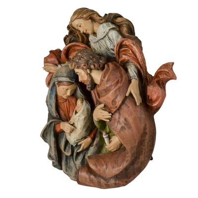 Roman 14" Brown Holy Family With Angel Christmas Wall Bust 1 Roman 14" Brown Holy Family With Angel Christmas Wall Bust