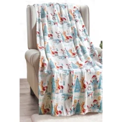 Noble House Christmas Festive And Cheery Holiday Super Soft Ultra Comfy Microplush Throw Blanket 50"x60" -Christmas Decorations GUEST 1b7261ad 3887 43d4 b2fa f6e027d83782