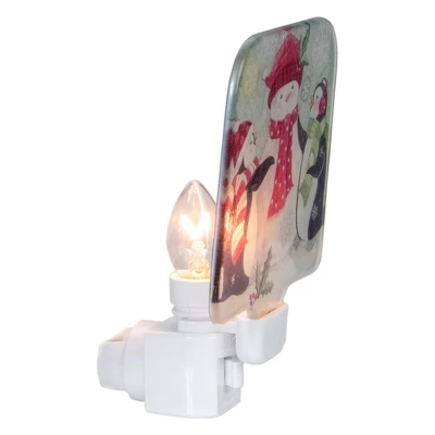 Northlight 4" Snowman And Penguins Glass Christmas Night Light 2 Northlight 4" Snowman And Penguins Glass Christmas Night Light - Image 2