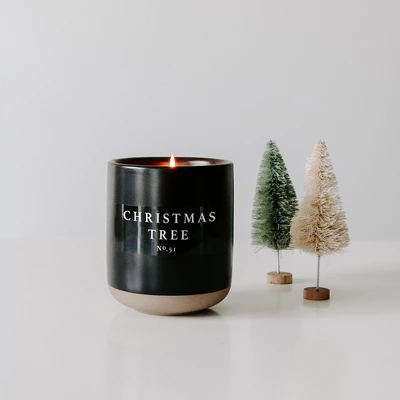 Sweet Water Decor Christmas Tree 12oz Black Stoneware Candle 1 Sweet Water Decor Christmas Tree 12oz Black Stoneware Candle