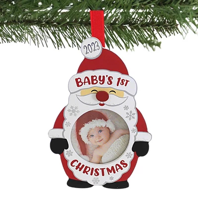 Malden International Designs Baby's 1St Christmas Ornament 2023 - One Ornament 5.25 Inches - Santa Picture Frame - 8062810 - Wood - Red 2 Malden International Designs Baby's 1St Christmas Ornament 2023 - One Ornament 5.25 Inches - Santa Picture Frame - 8062810 - Wood - Red - Image 2
