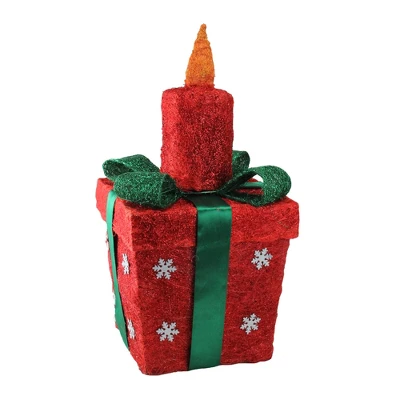 Northlight 20" Lighted Red With Green Snowflakes Gift Box Christmas Outdoor Decoration 1 Northlight 20" Lighted Red With Green Snowflakes Gift Box Christmas Outdoor Decoration