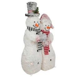 Northlight 39" Lighted Snowy Tinsel Snowman Couple Outdoor Christmas Decoration -Christmas Decorations GUEST 1f6b81a1 149e 4d7a a38b 62723a6f5630