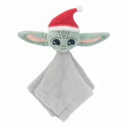 Lambs & Ivy Star Wars Baby Yoda Holiday/Christmas Security Blanket - Lovey & Door Pillow Gift Set - 2pc