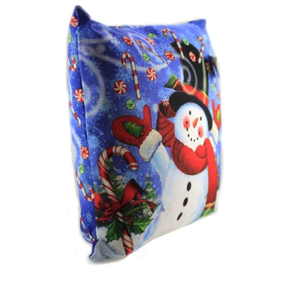 Christmas 17.0" Candy Cane Snowman Pillow Indoor/Outdoor Custom Decor - Decorative Pillow 2 Christmas 17.0" Candy Cane Snowman Pillow Indoor/Outdoor Custom Decor - Decorative Pillow - Image 2