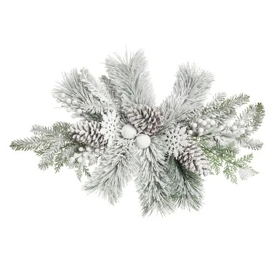 Transpac Artificial 26 In. Green Christmas Frosted Artificial Centerpiece 1 Transpac Artificial 26 In. Green Christmas Frosted Artificial Centerpiece