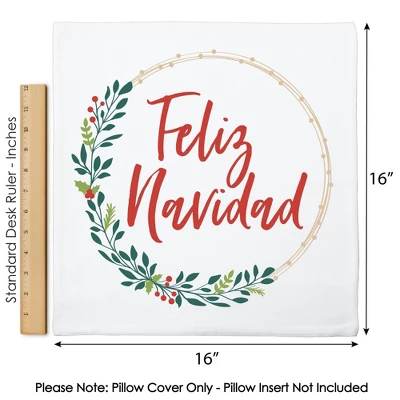 Big Dot Of Happiness Feliz Navidad - Holiday And Spanish Christmas Party Home Decorative Canvas Cushion Case - Throw Pillow Cover - 16 X 16 Inches 4 Big Dot Of Happiness Feliz Navidad - Holiday And Spanish Christmas Party Home Decorative Canvas Cushion Case - Throw Pillow Cover - 16 X 16 Inches - Image 4