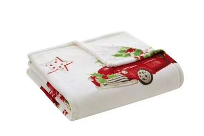Kate Aurora Holiday Red Pickup Trucks, Candy Canes & Christmas Trees Accent Throw Blanket - 50 In. W X 60 In. L 1 Kate Aurora Holiday Red Pickup Trucks, Candy Canes & Christmas Trees Accent Throw Blanket - 50 In. W X 60 In. L