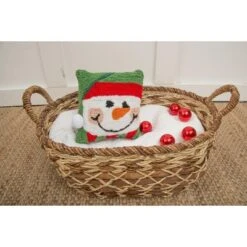 C&F Home 8" X 8" Happy Snowman Hooked Petite Christmas Holiday Throw Pillow 8 C&F Home 8" X 8" Happy Snowman Hooked Petite Christmas Holiday Throw Pillow -Christmas Decorations GUEST 2baad384 0235 4b17 bb7d 0b3c5da054ae