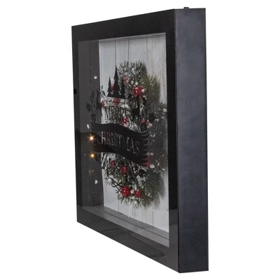Northlight 14" Black Framed 3D "Merry Christmas" LED Christmas Box Decor 3 Northlight 14" Black Framed 3D "Merry Christmas" LED Christmas Box Decor - Image 3