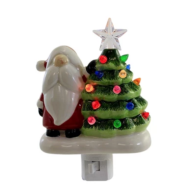 Christmas Gnome Vintage Tree Nightlight - One Nightlight 6 Inches - Santa Star - 135427 - Ceramic - Red 2 Christmas Gnome Vintage Tree Nightlight - One Nightlight 6 Inches - Santa Star - 135427 - Ceramic - Red - Image 2