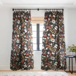 Marta Barragan Camarasa Christmas Holiday Night III Single Panel Sheer Window Curtain - Deny Designs -Christmas Decorations GUEST 2e8dba0e 24e8 4a1e bba7 39afb131df6d