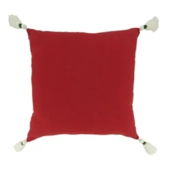 Saro Lifestyle Plaid Christmas Tree Decorative Pillow Cover, Red, 18"
