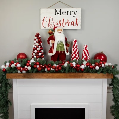 Northlight 6' Red And White 3-Finish Shatterproof Ball Christmas Garland 1 Northlight 6' Red And White 3-Finish Shatterproof Ball Christmas Garland