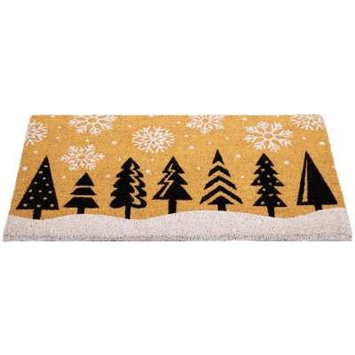 Northlight Trees And Snowflakes Natural Coir Christmas Outdoor Doormat 18" X 30" 5 Northlight Trees And Snowflakes Natural Coir Christmas Outdoor Doormat 18" X 30" - Image 5