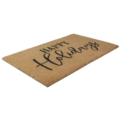 Northlight Natural Coir "Happy Holidays" Christmas Doormat 18" X 30" 2 Northlight Natural Coir "Happy Holidays" Christmas Doormat 18" X 30" - Image 2
