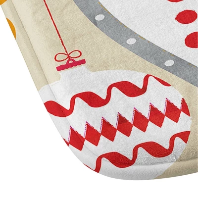 Retro Christmas Ornaments Pattern Memory Foam Bath Mat - Deny Designs 2 Retro Christmas Ornaments Pattern Memory Foam Bath Mat - Deny Designs - Image 2