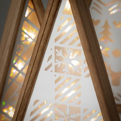 12.25"H, 15"H And 17"H Sullivans Lighted Tree - Set Of 3, Christmas Decor, White 1 12.25"H, 15"H And 17"H Sullivans Lighted Tree - Set Of 3, Christmas Decor, White