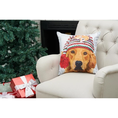 C&F Home 18" X 18" Winter Hat Golden Indoor/Outdoor Christmas Holiday Throw Pillow 3 C&F Home 18" X 18" Winter Hat Golden Indoor/Outdoor Christmas Holiday Throw Pillow - Image 3