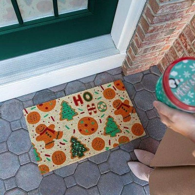1'4" X 2'4" Christmas Cookie Swap Indoor/Outdoor Coir Doormat Red/Green/Brown - Entryways 2 1'4" X 2'4" Christmas Cookie Swap Indoor/Outdoor Coir Doormat Red/Green/Brown - Entryways - Image 2