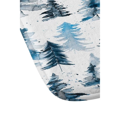 Ninola Design Watercolor Pine Spruces Christmas Memory Foam Bath Mat - Deny Designs 2 Ninola Design Watercolor Pine Spruces Christmas Memory Foam Bath Mat - Deny Designs - Image 2
