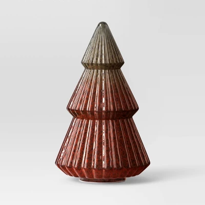 10.25" Battery Operated Lit Glass Christmas Tree Figurine - Wondershop™ 2 10.25" Battery Operated Lit Glass Christmas Tree Figurine - Wondershop™ - Image 2