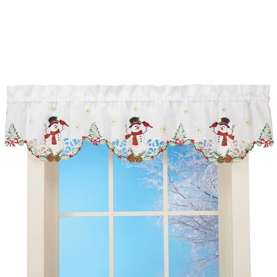 Collections Etc Snowman Cardinal Window Curtain Christmas Decoration 2 Collections Etc Snowman Cardinal Window Curtain Christmas Decoration - Image 2