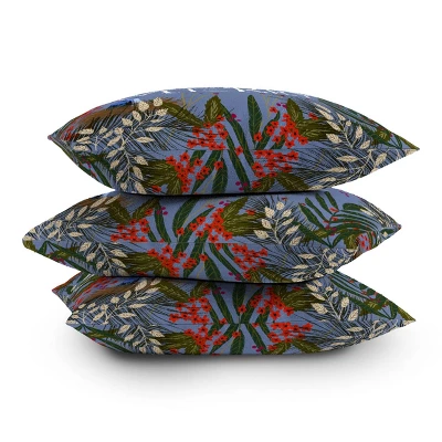 16"x16" Joy Laforme Christmas 'Merry Merry' Wreath Square Throw Pillow Beige - Deny Designs 3 16"x16" Joy Laforme Christmas 'Merry Merry' Wreath Square Throw Pillow Beige - Deny Designs - Image 3