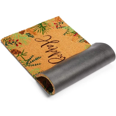 Okuna Outpost Happy Holidays Coco Coir Non Slip Christmas Doormat For Outdoor Entrance, Christmas Decor, 17 X 30 In 4 Okuna Outpost Happy Holidays Coco Coir Non Slip Christmas Doormat For Outdoor Entrance, Christmas Decor, 17 X 30 In - Image 4