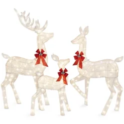 Best Choice Products 3-Piece Lighted Christmas Deer Set Outdoor Yard Decoration With 360 LED Lights, Stakes -Christmas Decorations GUEST 4079474a 604a 4a3c 8cb6 7439b7db1a2d
